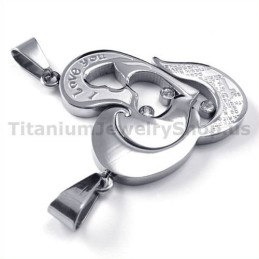 Pingentes De Titânio Com Pingentes De Coração E Cruz Para Amantes Com Correntes Sem Diamantes