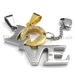 Pingentes De Ouro Love Titanium Lovers Com Correntes Sem Diamantes
