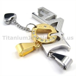 Pingentes De Ouro Love Titanium Lovers Com Correntes Sem Diamantes