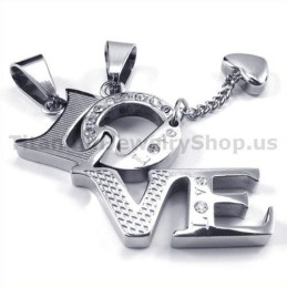 Pingentes Love Titanium Lovers Com Correntes Sem Diamantes