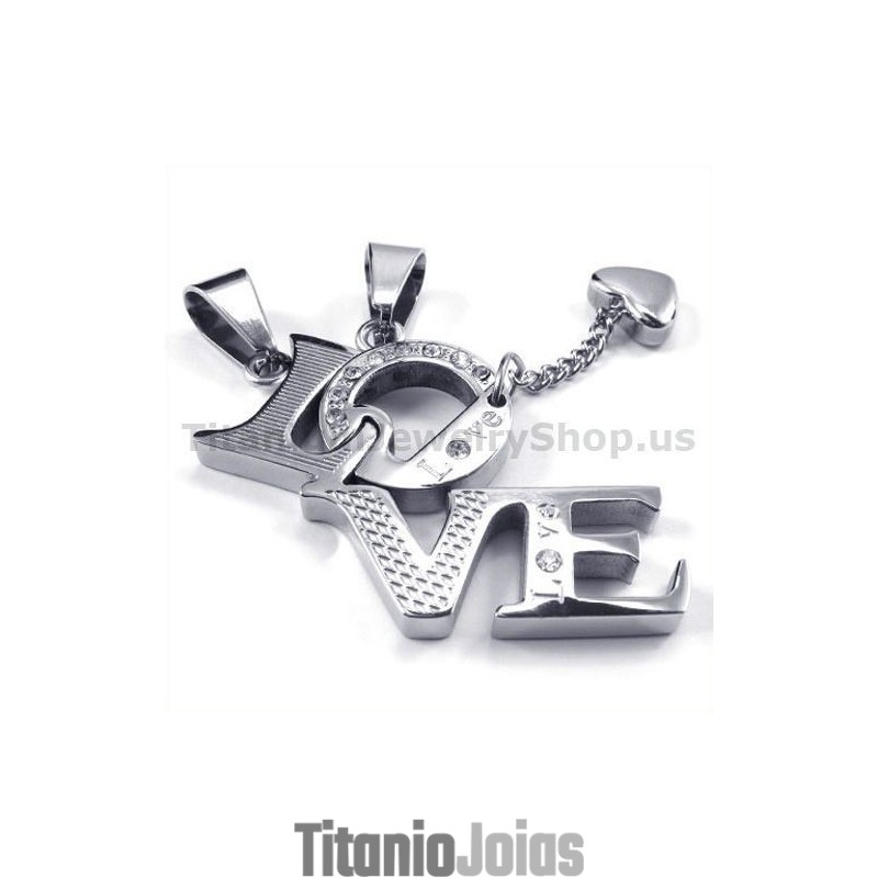 Pingentes Love Titanium Lovers Com Correntes Sem Diamantes Pingentes Love Titanium Lovers Com Correntes Sem Diamantes