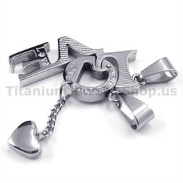 Pingentes Love Titanium Lovers Com Correntes Sem Diamantes