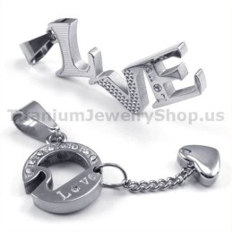 Pingentes Love Titanium Lovers Com Correntes Sem Diamantes