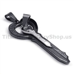 Pingentes De Chave Para Amantes De Titânio Preto - Correntes Grátis