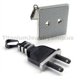 Pingentes Socket And Plug Titanium Lovers - Correntes Grátis