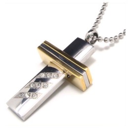 Colar Com Pingente De Cruz De Titânio Puro Masculino (Novo)
