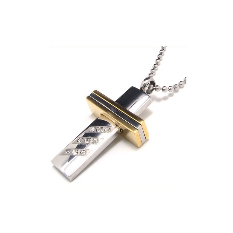 Colar Com Pingente De Cruz De Titânio Puro Masculino (Novo) Colar Com Pingente De Cruz De Titânio Puro Masculino (Novo)