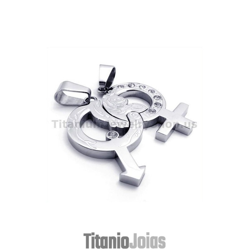 Pingentes De Titânio Para Amantes Com Correntes Sem Diamantes