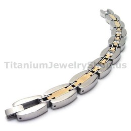Pulseira Masculina De Titânio Com Diamantes