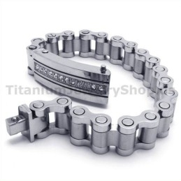 Pulseira Masculina De Titânio Com Diamantes
