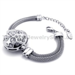 Pulseira Feminina De Titânio Com Diamantes