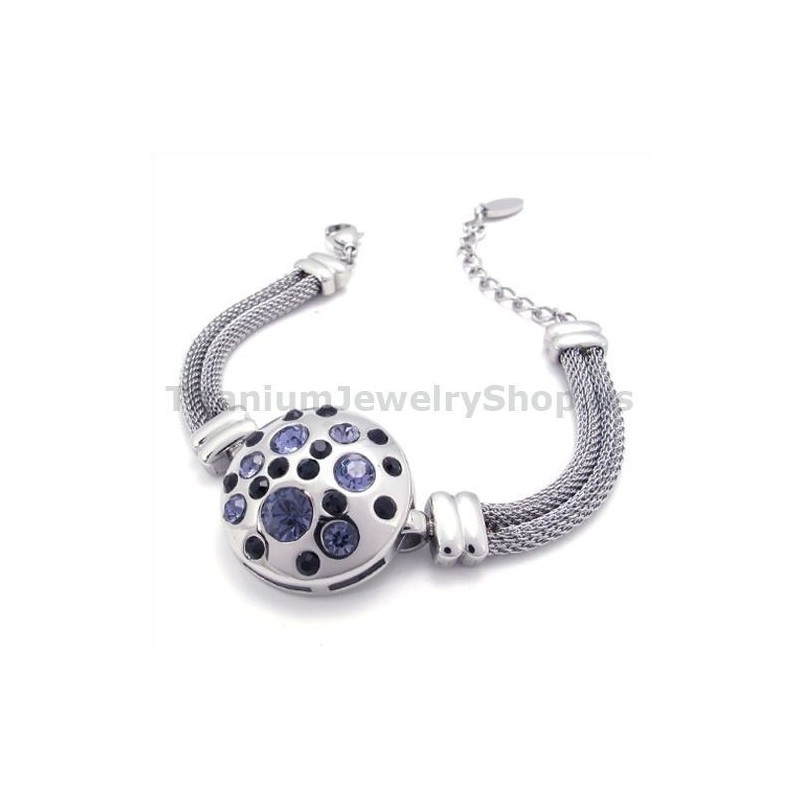 Pulseira Feminina De Titânio Com Diamantes Pulseira Feminina De Titânio Com Diamantes
