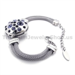 Pulseira Feminina De Titânio Com Diamantes