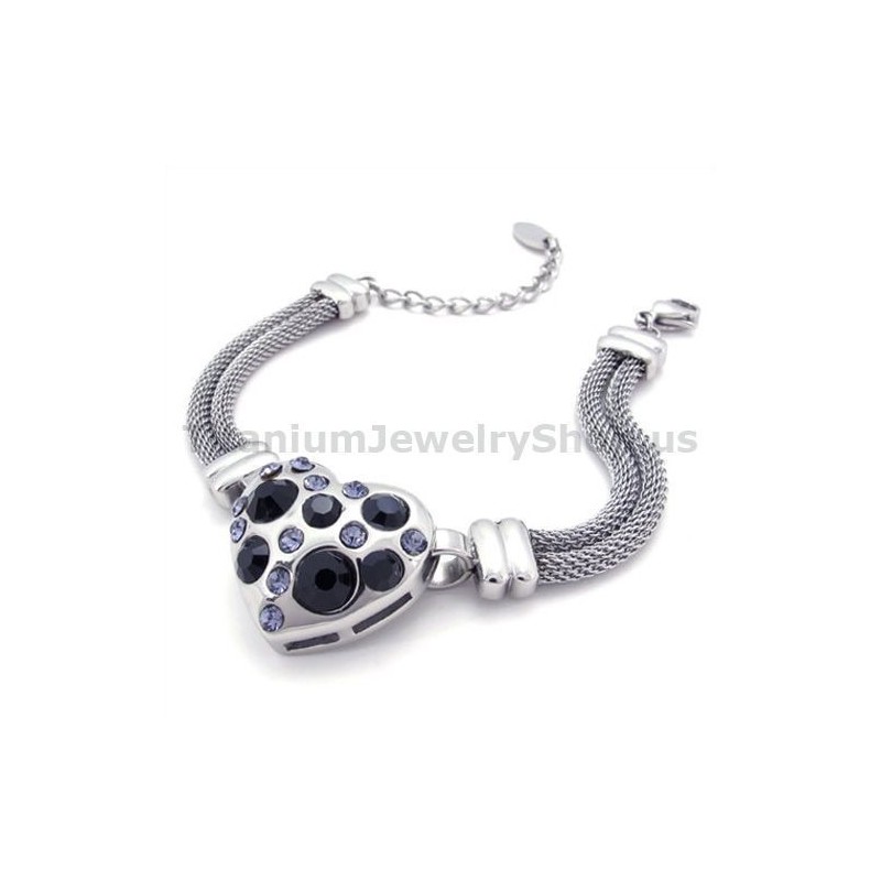 Pulseira Feminina De Titânio Com Diamantes Pulseira Feminina De Titânio Com Diamantes