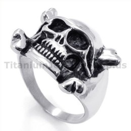 Anel De Titânio Com Caveira