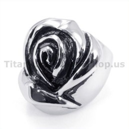 Anel De Titânio Com Flor