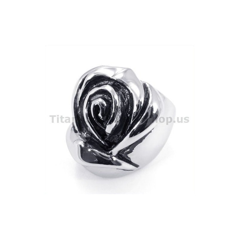 Anel De Titânio Com Flor Anel De Titânio Com Flor