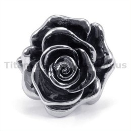Anel De Titânio Com Flor