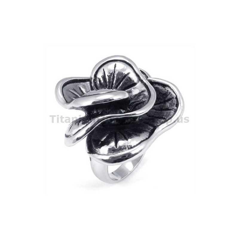 Anel De Titânio Com Flor Anel De Titânio Com Flor