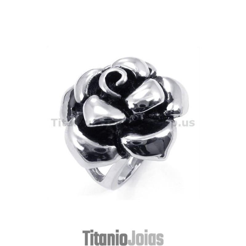 Anel De Titânio Com Flor Anel De Titânio Com Flor