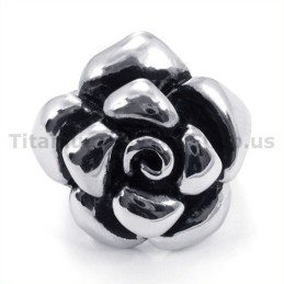 Anel De Titânio Com Flor