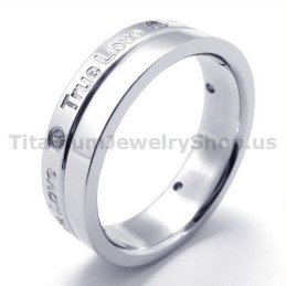 Anel De Titânio True Love Com Diamante