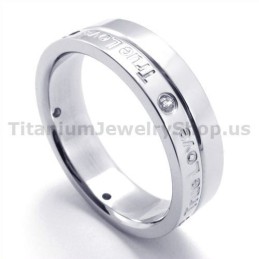 Anel De Titânio True Love Com Diamante