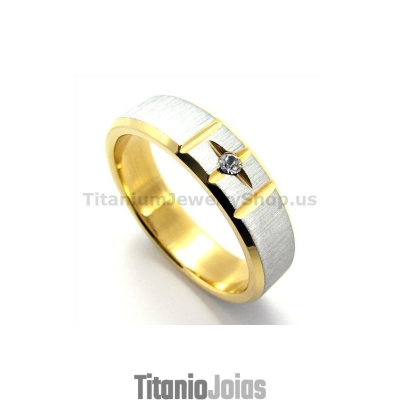 Anel Gloden Cross De Titânio Com Diamante Anel Gloden Cross De Titânio Com Diamante