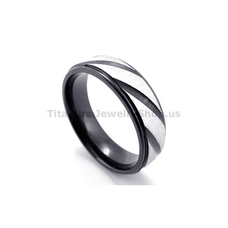 Anel De Titânio Preto Com Diamante Anel De Titânio Preto Com Diamante