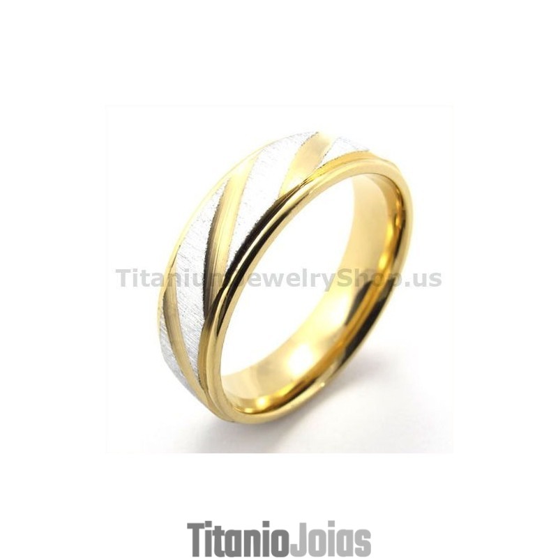 Anel De Titânio Gloden Com Diamante Anel De Titânio Gloden Com Diamante