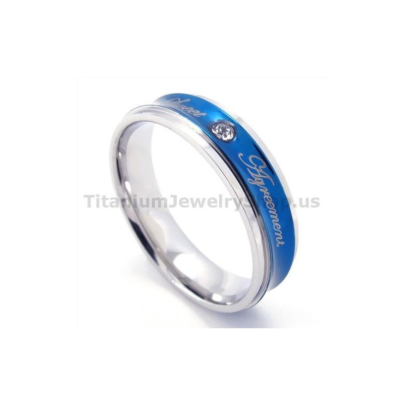 Anel De Titânio Com Diamante E Coração