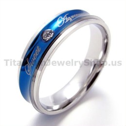 Anel De Titânio Com Diamante E Coração