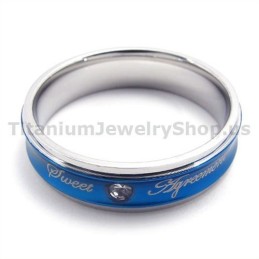 Anel De Titânio Com Diamante E Coração