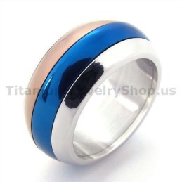 Anel De Titânio De Três Cores