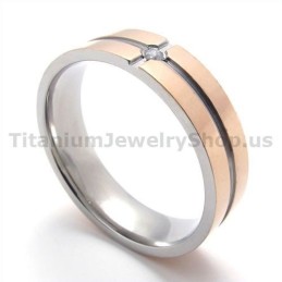 Anel De Titânio Gloden Com Diamante