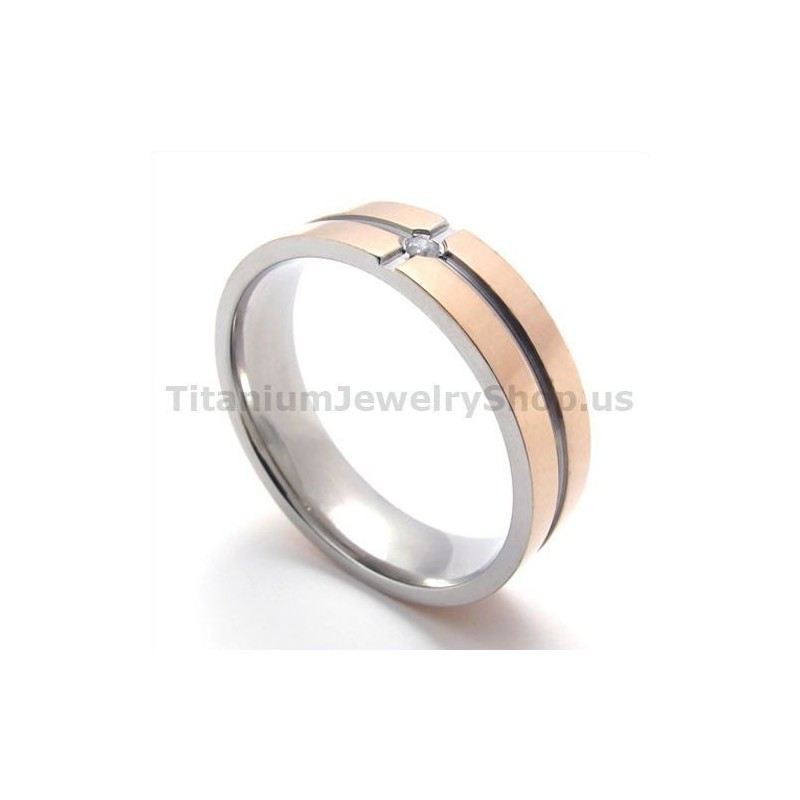 Anel De Titânio Gloden Com Diamante Anel De Titânio Gloden Com Diamante