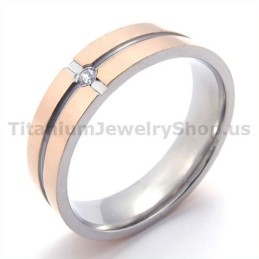 Anel De Titânio Gloden Com Diamante