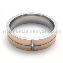 Anel De Titânio Gloden Com Diamante