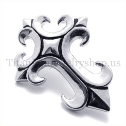 Pingente De Cruz De Titânio Puro Âncora Masculino
