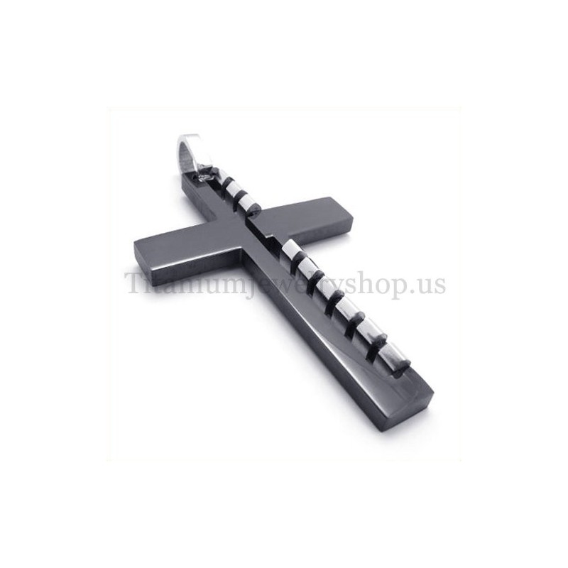 Pingente De Cruz De Titânio Preto Da Moda Masculina Pingente De Cruz De Titânio Preto Da Moda Masculina