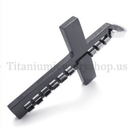 Pingente De Cruz De Titânio Preto Da Moda Masculina