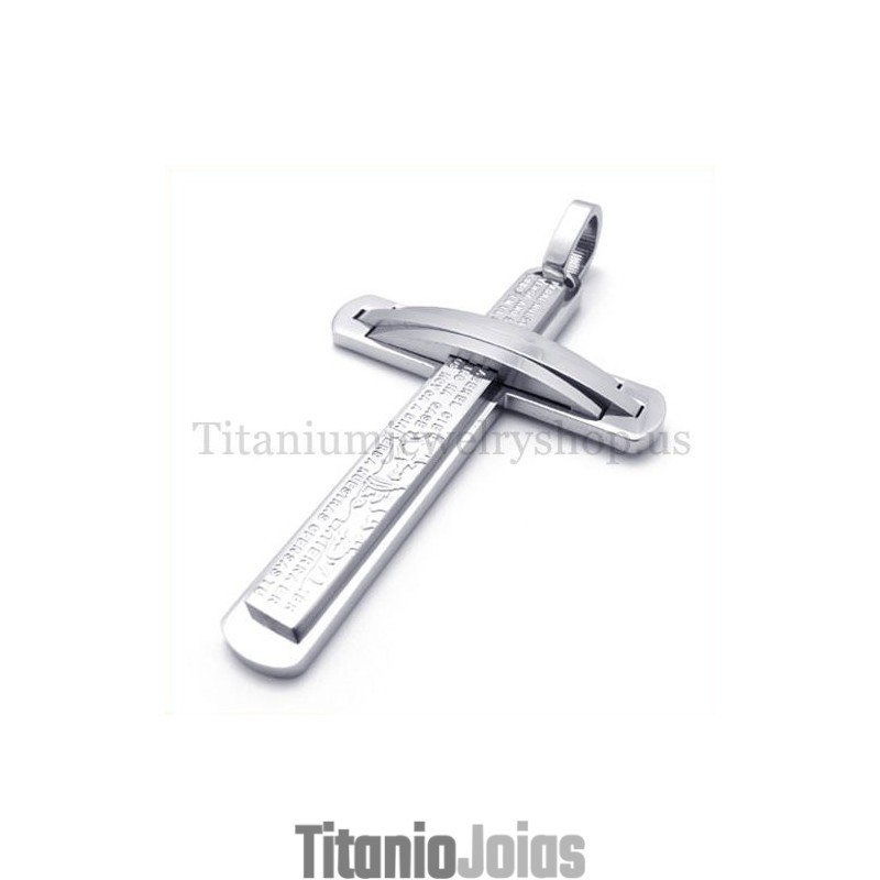 Pingente De Cruz De Titânio Com Duas Camadas De Prata Pingente De Cruz De Titânio Com Duas Camadas De Prata