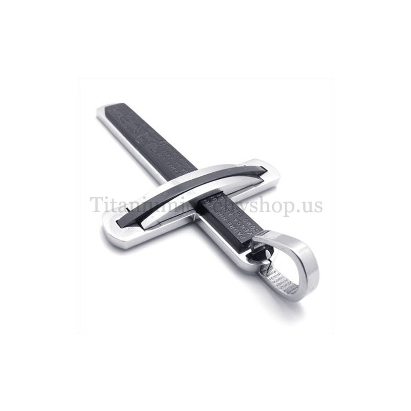 Pingente De Cruz De Titânio Preto De Duas Camadas Da Moda Pingente De Cruz De Titânio Preto De Duas Camadas Da Moda