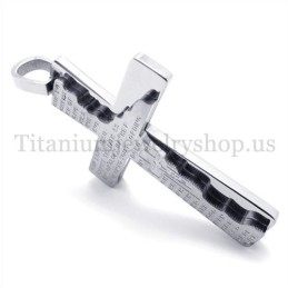 Pingente De Cruz De Titânio Da Moda Com Duas Camadas Da Bíblia