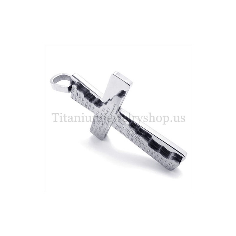 Pingente De Cruz De Titânio Da Moda Com Duas Camadas Da Bíblia