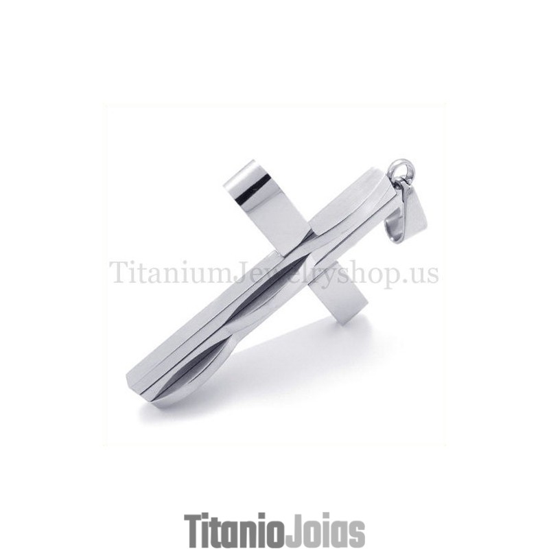Pingente De Cruz De Titânio Masculino Da Moda Em Prata Pingente De Cruz De Titânio Masculino Da Moda Em Prata