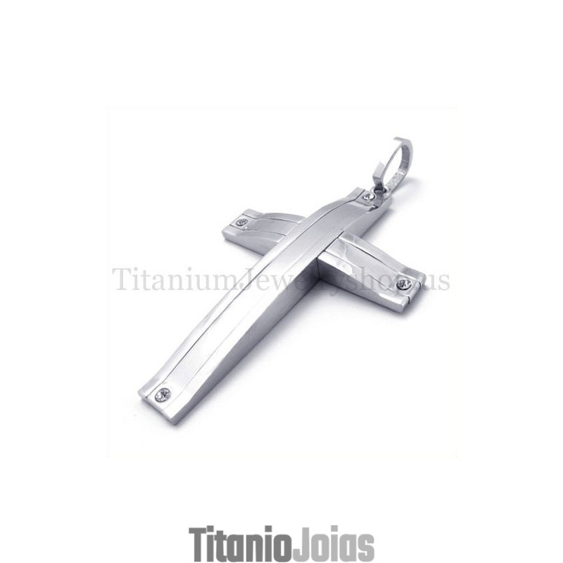 Pingente De Cruz De Titânio Super Sucinto De Prata Pingente De Cruz De Titânio Super Sucinto De Prata