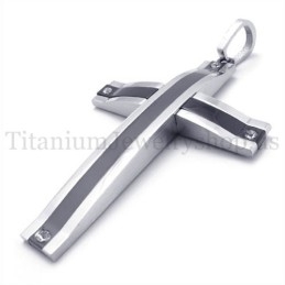 Pingente De Cruz De Titânio Super Sucinto Preto