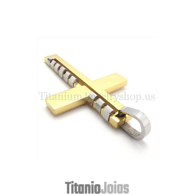 Pingente De Cruz De Titânio Golden Fashion Bump Pingente De Cruz De Titânio Golden Fashion Bump