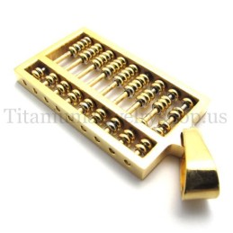 Pingente Ábaco Dourado De Titânio